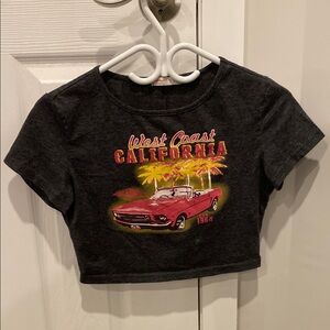 West Coast California Kids Crop Top - Black
